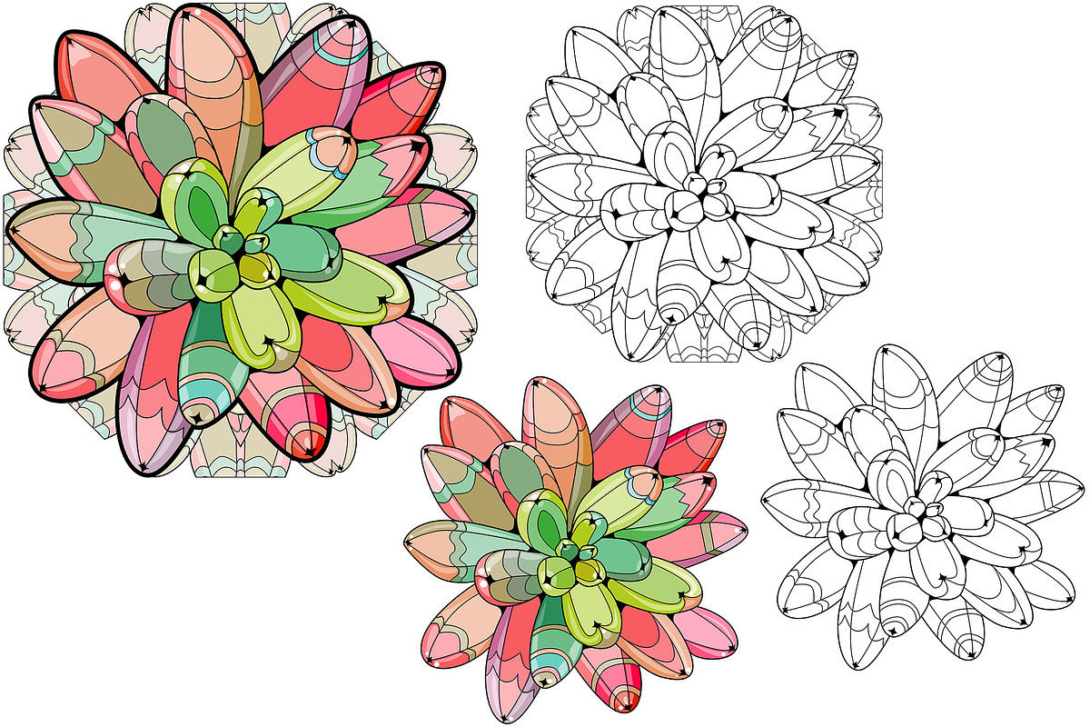 Succulents for coloring pages, a Decorative Illustration by Watercolor fantasy (Photo 8 of 13)