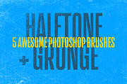 5 Halftone Grunge Brushes + Action, a Brush Add-On by P-G-H (Thumbnail 3 of 4)