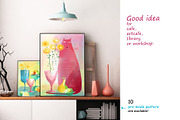 Still Life with Cat - poster creator, an Illustration by Zooza Art (Thumbnail 6 of 10)