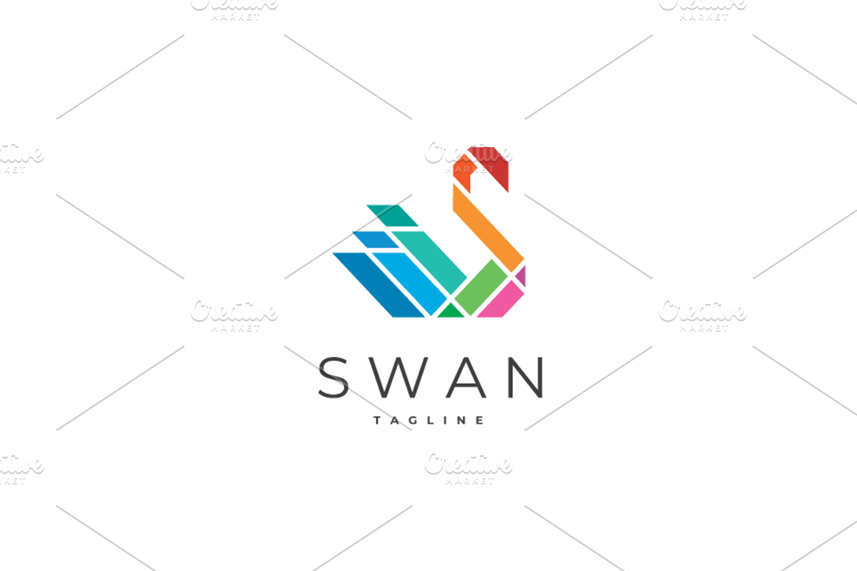Colorful Geometric Swan Vector Logo, a Branding & Logo Template by yopie (Photo 2 of 4)
