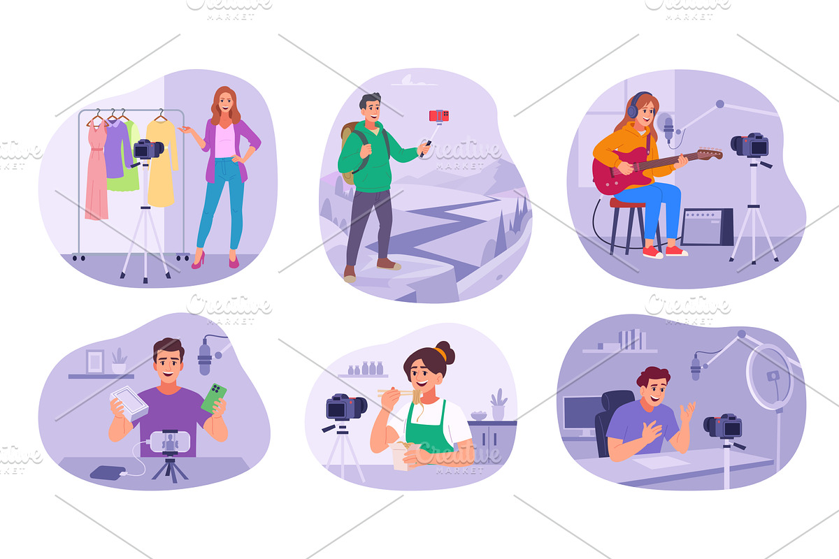 Blogger. Web production characters, a Person Illustration by Onyx
