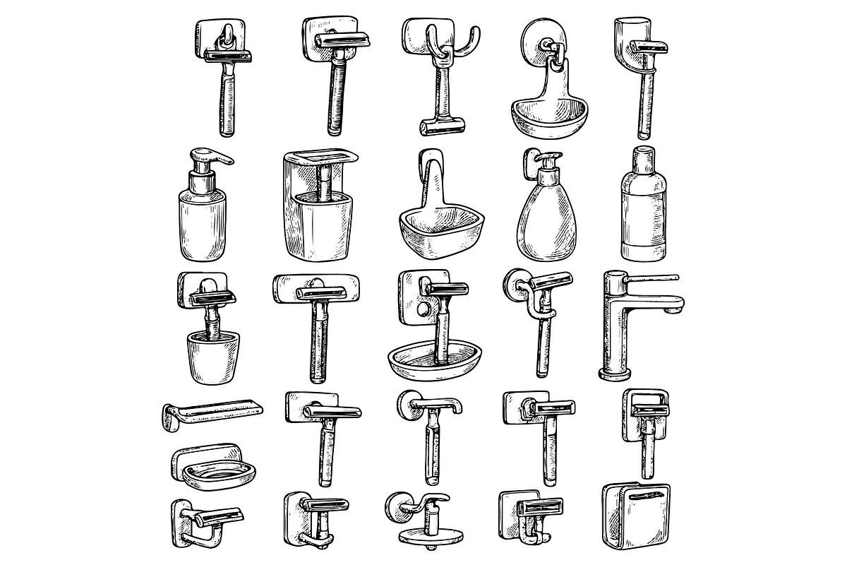 Bathroom Fixtures Collection, an Object Graphic by nikagraphic