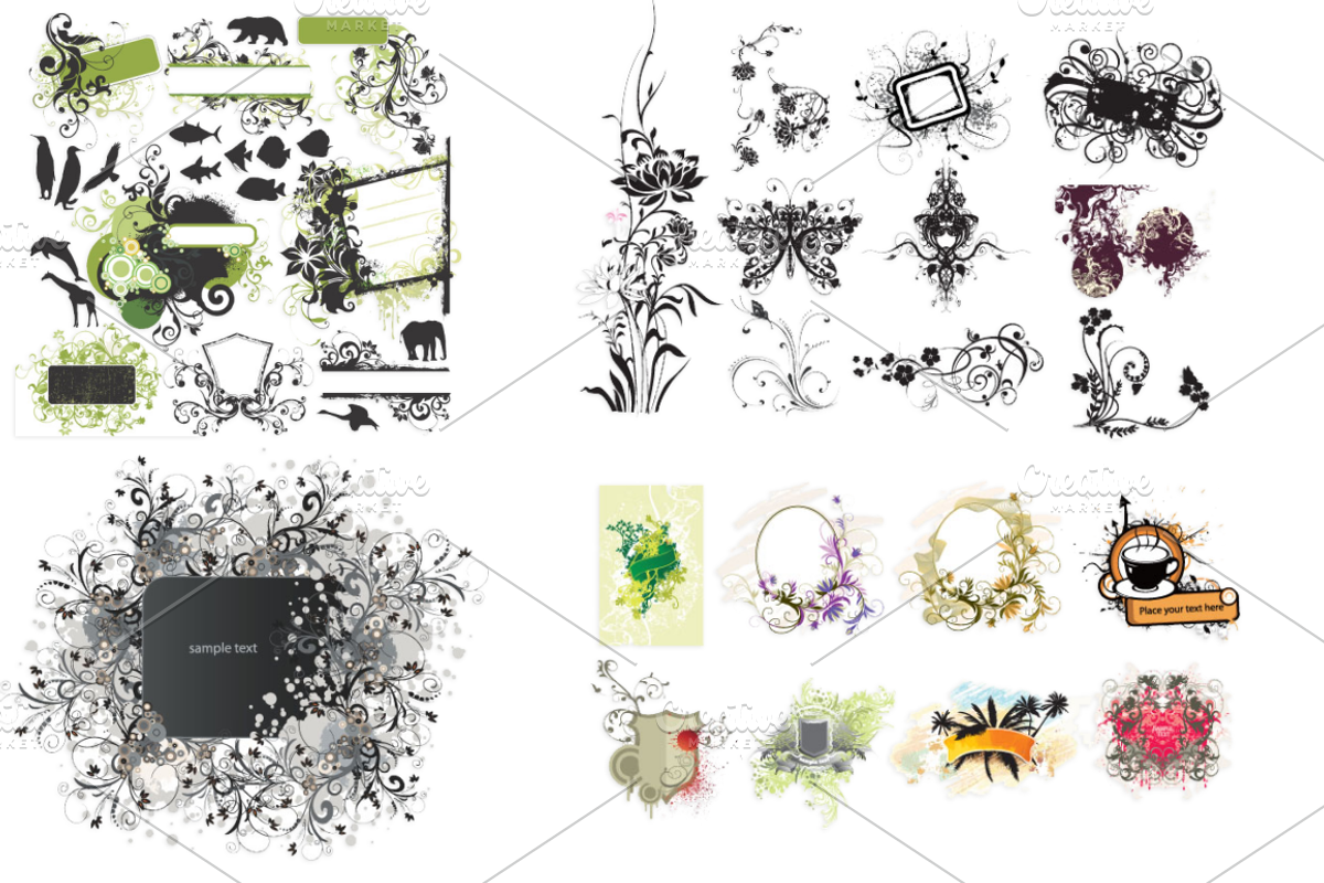 78 Various Flower Vector Mix, a Decorative Illustration by MDD Designs (Photo 2 of 2)