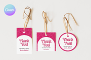 Pink Doll Party Thank You Tags, an Invitation Template by Digital_Mind (Thumbnail 1 of 6)