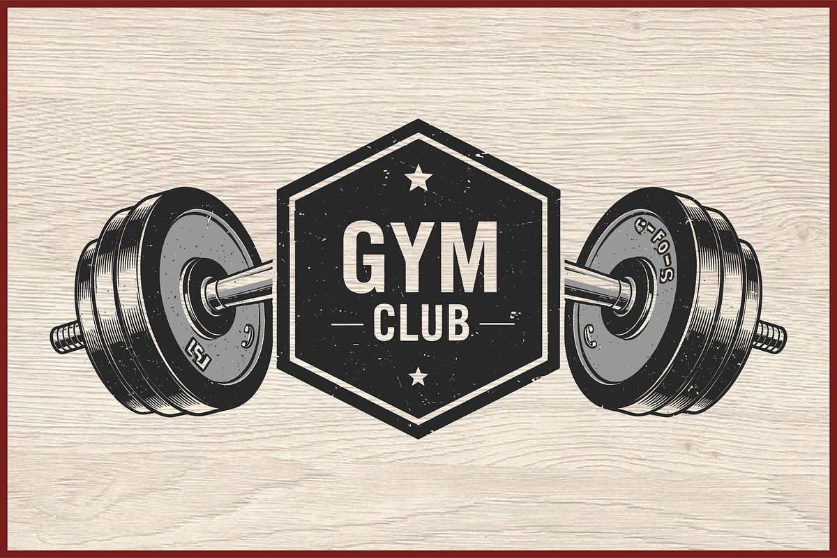10 Vintage Gym Fitness Logo Badge, a Healthcare Illustration by Artivon (Photo 9 of 11)