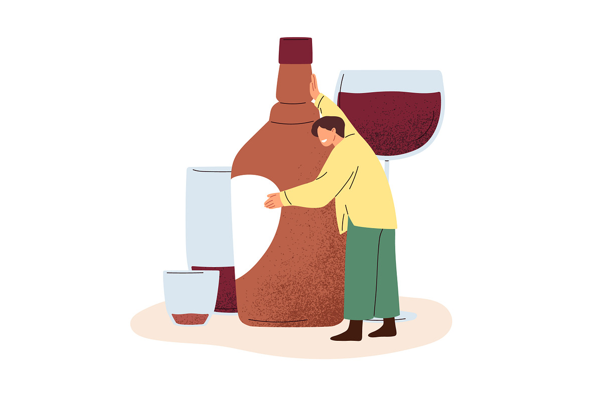 Alcohol abuse and addiction concept, a Food Illustration by Good Studio (Photo 7 of 7)