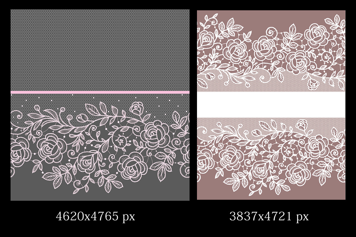 Lace roses frames and ribbons., a Pattern Graphic by Ajuga (Photo 3 of 7)