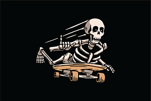 Skeleton Skating, an Object Illustration by nomlimo.com