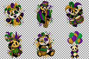 Whimsical Mardi Gras Panda Clipart, an Illustration by Sublimation Artist (Thumbnail 4 of 6)