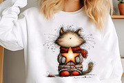 Whimsical Christmas Cats Clipart, a Seasonal Illustration by designcity5 (Thumbnail 4 of 5)