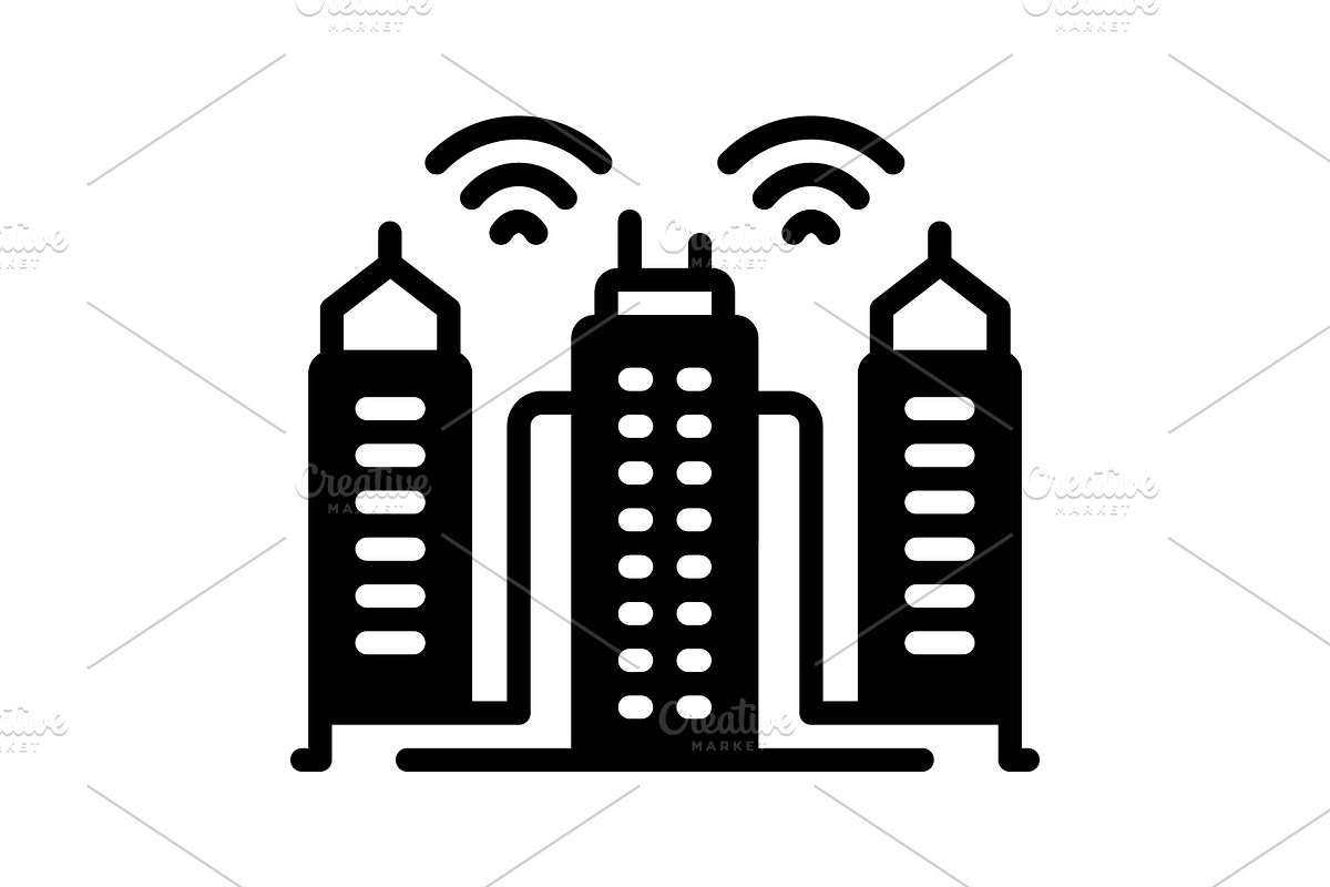 Smart city solid icon, a Solid Icon by Creative priyanka