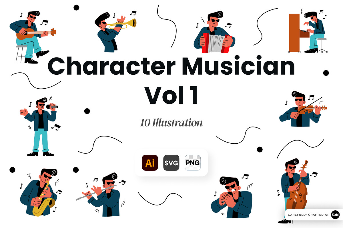 Character Musician Vol 1, a Person Illustration by SLAB! Design (Photo 1 of 3)