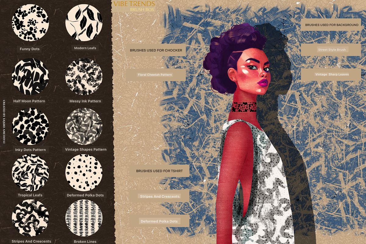 Vibe Trends Brush Box For Procreate, a Brush Add-On by Liquid Amethyst Art (Photo 4 of 8)