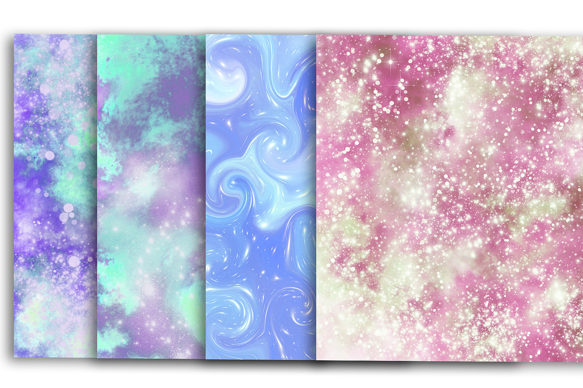 Galaxy Starry Night Digital Papers, a Texture Graphic by BonaDesigns