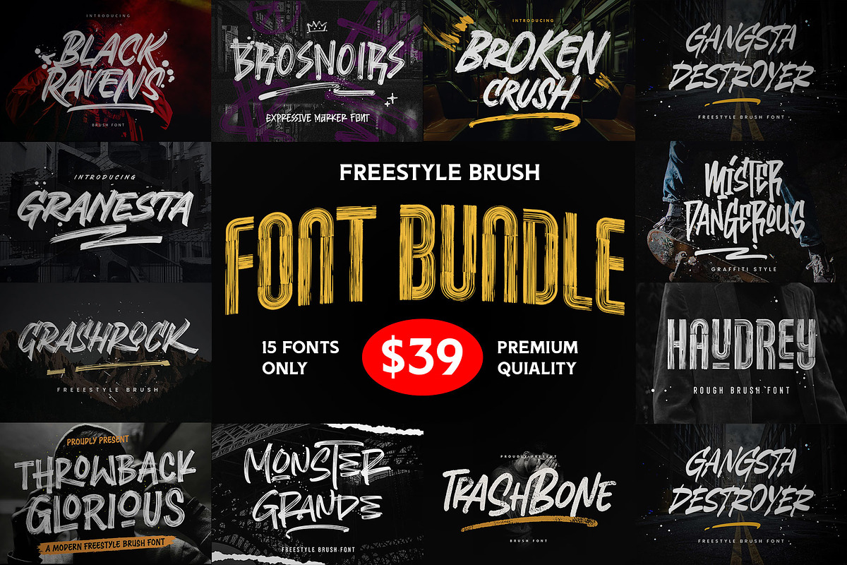 Freestyle Brush Font Bundle, a Handwritten Font by Arterfak Project (Photo 1 of 15)