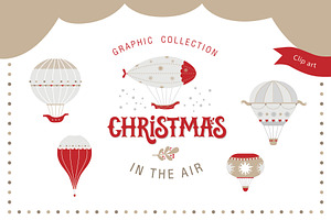 Christmas in the air. Graphic set