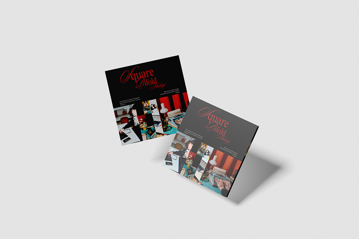 Square Bifold Mockup, a Books & Magazine Mockup by HanaSaka_Studio (Photo 5 of 5)