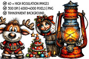 Watercolor Vintage Christmas, an Illustration by Pixels.Craft (Thumbnail 4 of 6)