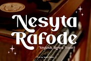 Nesyta Rafode - Stylish Retro Font, a Sans Serif Font by Iqsiart Studio (Thumbnail 1 of 7)