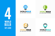 Set of World Bulb Logo designs, a Branding & Logo Template by Lucky Creative (Thumbnail 1 of 5)