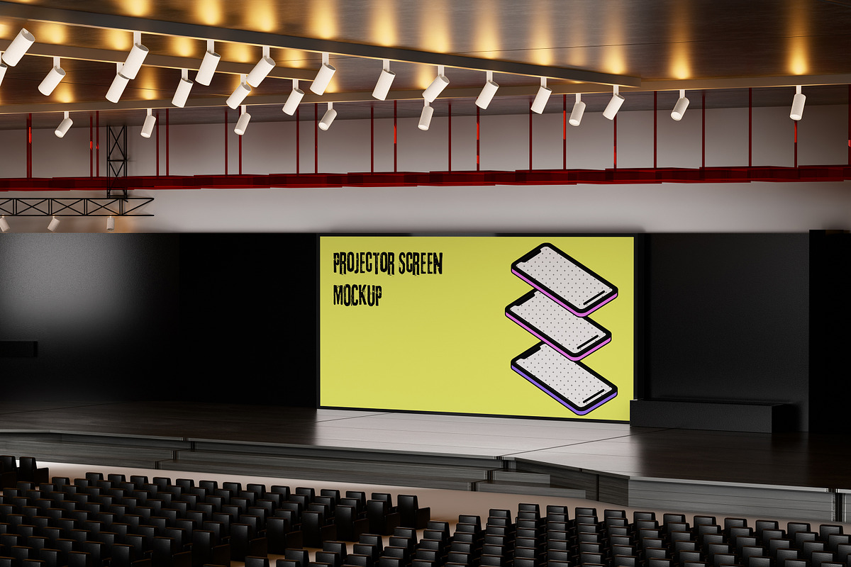 PROJECTOR SCREEN MOCKUP, an Advertising Mockup by safrizalstudio (Photo 4 of 4)