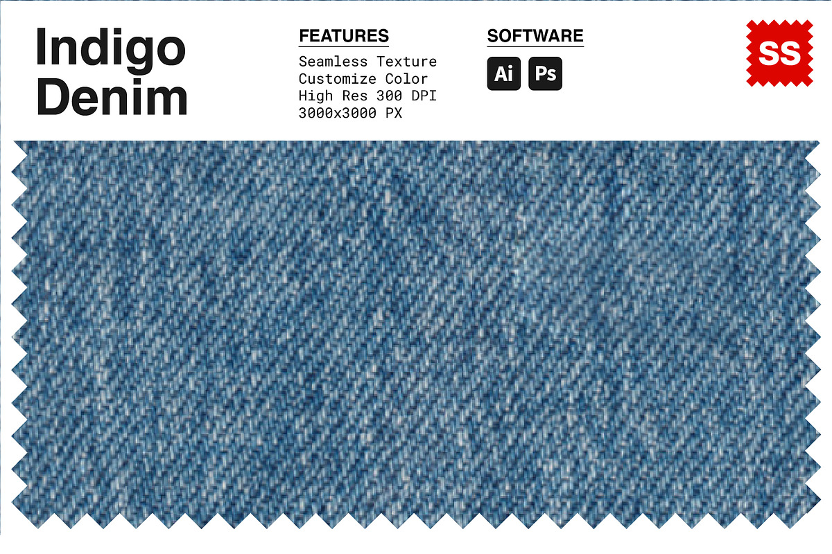 Indigo Denim Texture Pattern, a Pattern Graphic by Swatch Supply (Photo 1 of 9)