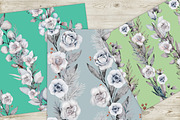 Gray roses, botanical seamless, a Pattern Graphic by NastiaDesignsPrints (Thumbnail 5 of 9)