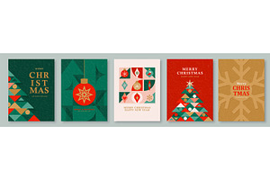 Christmas backgrounds set vector, an Illustration by Zaie