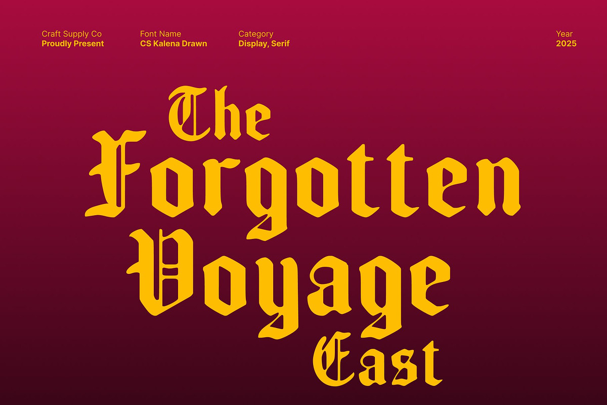CS Kalena Drawn, a Blackletter Font by Craft Supply Co. (Photo 4 of 8)