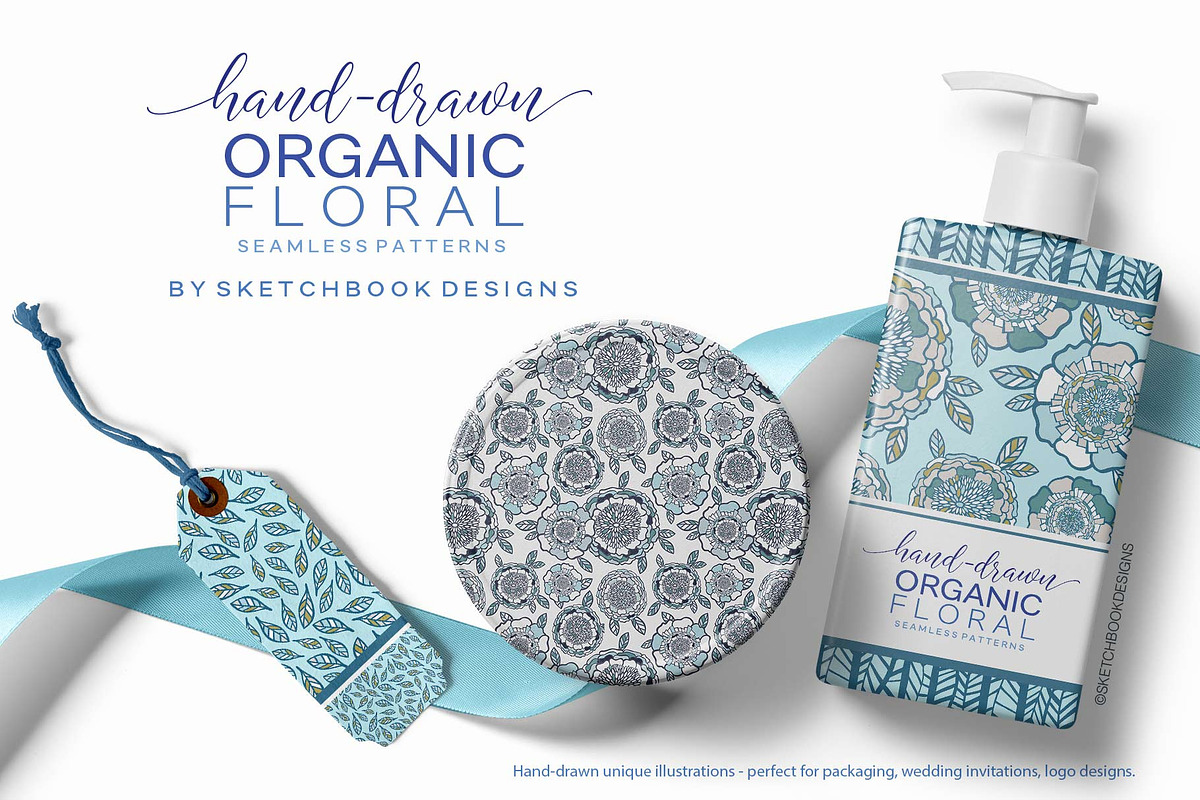 Organic Floral Seamless Patterns, a Pattern Graphic by Sketchbook Designs (Photo 7 of 10)