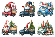 Christmas Gnome and truck clipart, an Illustration by SinaCreation (Thumbnail 5 of 7)