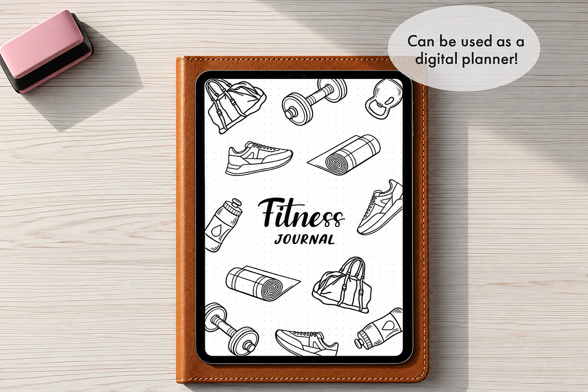 Fitness Journal Bundle, a Stationery Template by DreamyOverlay (Photo 4 of 9)