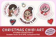 Valentine Chibi Art Sticker 2, an Illustration by vectstudio (Thumbnail 1 of 3)