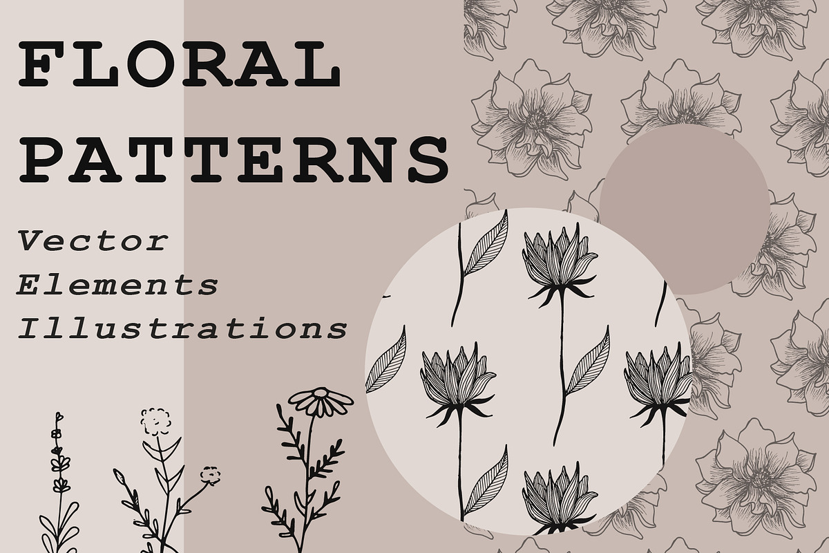 Floral Autumn Vector Patterns, a Pattern Graphic by Chimerique (Photo 1 of 8)