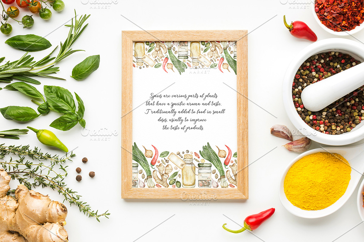 Watercolor Herbs and Spices, a Food Illustration by MayaNavits (Photo 12 of 13)