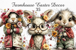 Farmhouse Easter Decor Clipart, an Illustration by Craft Nest