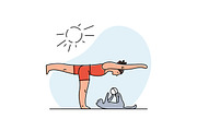 Yoga practice & cat illustration set, a Healthcare Illustration by tetiana.svirska (Thumbnail 12 of 17)
