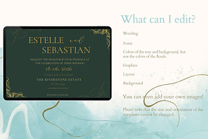 Canva *Elegant* Wedding Invitation, an Invitation Template by ElladesignCo