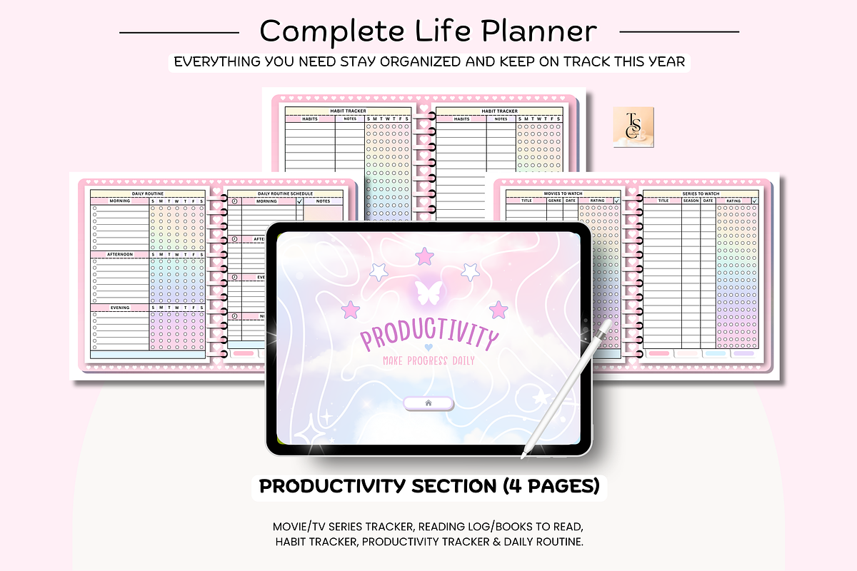 Pink Pastel Digital Planner preview 6