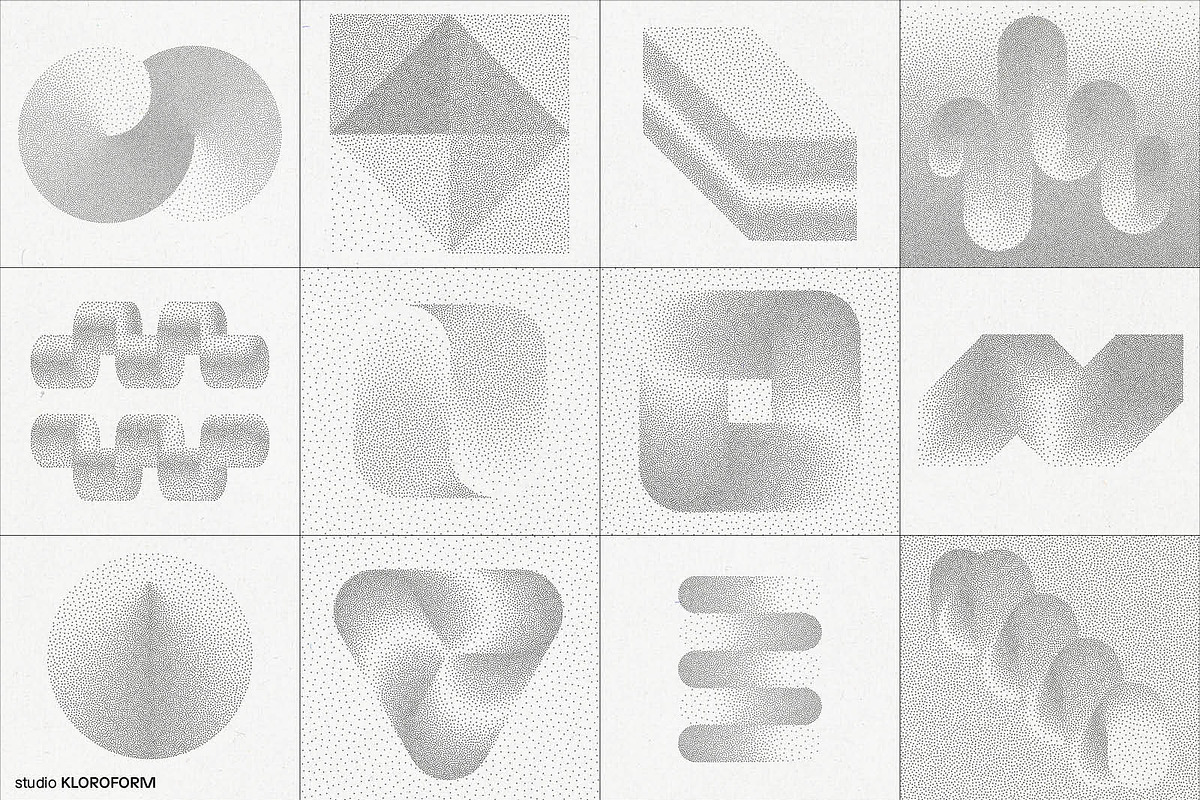Stipple 2 - 100 dotted objects, an Object Graphic by kloroform (Photo 12 of 21)