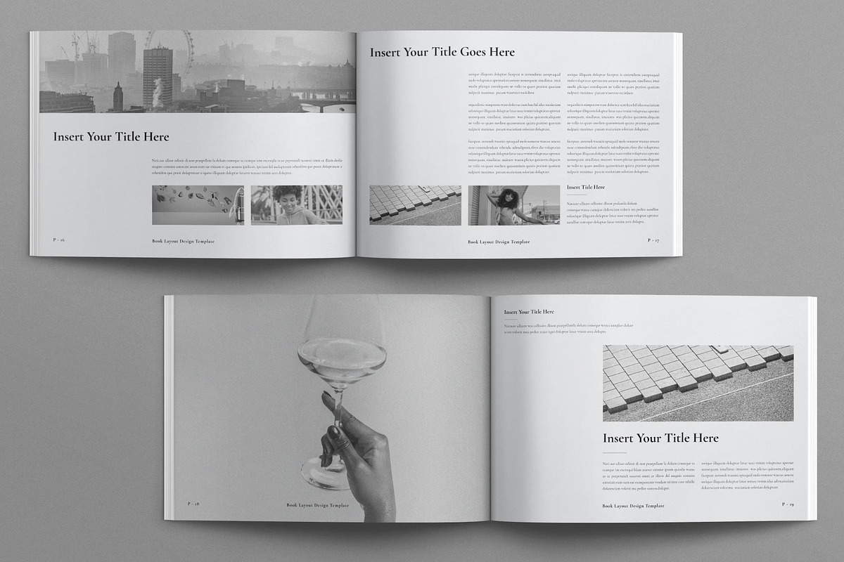 Book Title Layout Design Landscape, a Brochure Template by E-Type