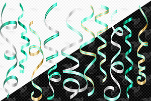 Aqua Ribbons Clip Art