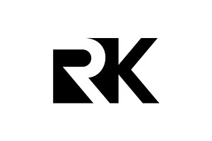 RK Initial Logo In Negative Space