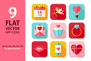 Happy Valentine's Day Vector Icons, a Seasonal Illustration by Anna_leni (Thumbnail 2 of 3)