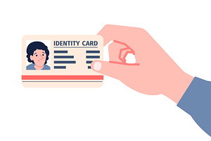 Hand show id card. Person hold, a Finance Illustration by LadadikArt
