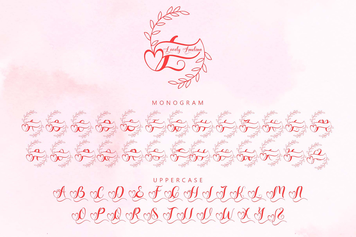 Lovely Amelina Monogram, a Handwritten Font by Yoga Letter (Photo 5 of 6)