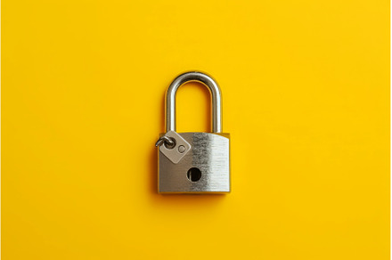Yellow lock metal. Generate Ai, an Abstract Photo by Ylivdesign