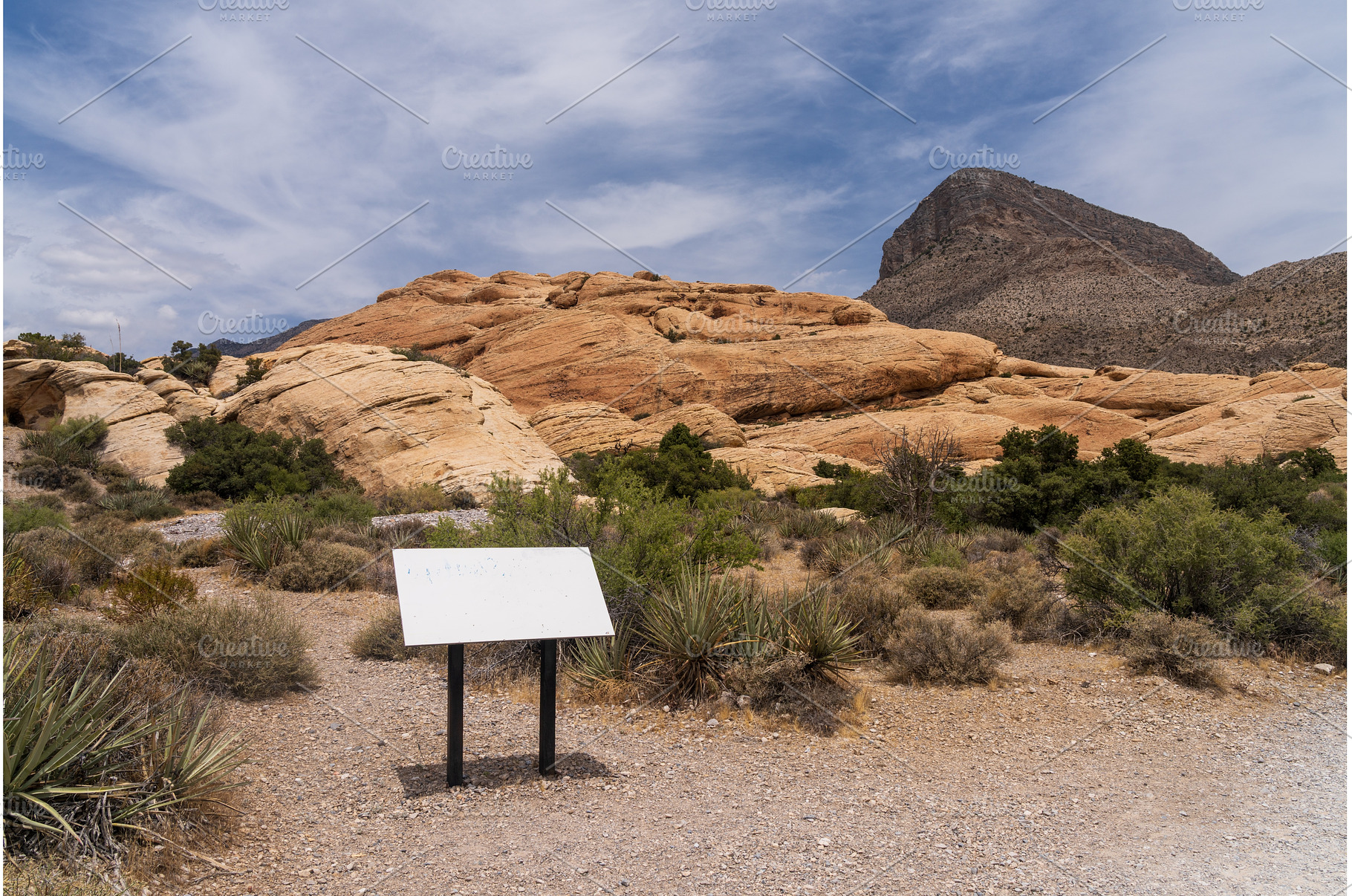 Blank empty sign on the Calico Hills, a Nature Photo by Backyard Stock
