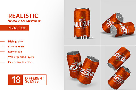 Realistic Soda Can Mock-up