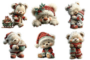 Sweet Santa Bears Clipart, an Illustration by Craft Nest (Thumbnail 10 of 11)